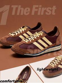 Adidas Originals Giày trượt ván SL 72 OG W Classic dành cho nam và nữ, Giày thể thao thường ngày cổ thấp, Giày du lịch cho cặp đôi/học sinh IE3425 - Nâu/vàng nhạt - Xem 1