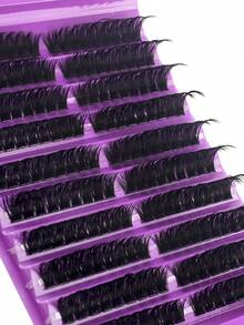 180/160pcs D Curl DIY Eyelash Cluster,40D-100D Cluster Eyelashes, 0.07mm D Curl 8-16mm Mixed Natural Eyelash Extensions, Super Thick And Lengthening Cluster Eyelashes, Curly Single Eyelashes, Thin And Lengthening Eyelashes,Lengthening And Cartoon-Like Appearance Eyelashes, Suitable For Beginners At Home180pcs Extra Thick False Eyelashes, 180pcs Large Capacity - Black - View 3
