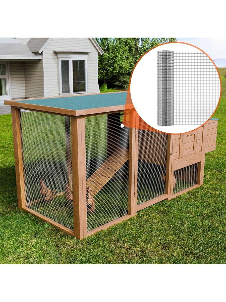 Hardware Cloth, 1/2 Inch 24in X 25 Ft 19 Gauge, Hot Dipped Galvanized Wire Mesh Roll, Chicken Wire Fencing, Wire Mesh For Rabbit Cages, Garden, Small Rodents - Silver - View 1
