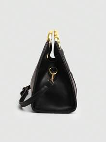 Dedoo 2026年新款高端小众女士手提包，复古风格，独特五金配件，休闲百搭，时尚手提/斜挎包。 - 黑色 - 查看 7