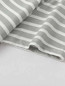 Balabala 男童休闲条纹圆领短袖T恤，夏季 - 白灰色調 - 查看 7