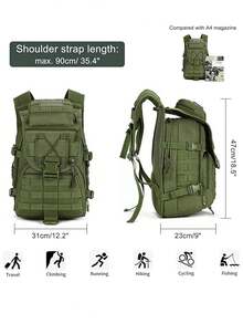 Heavy-Duty 35L Military Tactical Backpack For Outdoor Hiking, Large Capacity Tactical Backpack - Army Green - View 3