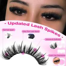 Spiked Lash Clusters With Bottom Lashes, Mega Volume Wispy Eyelash Extensions (120D, 5-21mm) - A Spikes Lash Clusters With Bottom Lashes 120D I - View 3