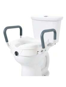 Raised Toilet Seat 5 Height Raised 350 Lbs Weight Capacity For Round And Elongated Toilet Twist Lock Installation19.1 - 21.7 Adjustable Width For Elderly Handicap Patient Pregnant M - trắng - Xem 8