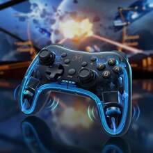 Transparent Wireless Gamepad With RGB Effect, 6-Axis Gyroscope, 360-Degree High-Precision Joystick, Dual Vibration, Compatible With Switch OLED/Lite, PC, Android, IOS, Hall Effect Steering Wheel, Dazzling RGB Lighting, Ergonomic Design, Gaming Accessory, Fashionable Gaming Peripheral, Premium Material, Competitive Gaming, Modern Controller, Structure, PC Gamer - Transparent Black - View 11