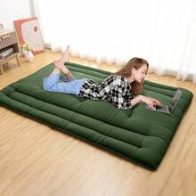 Dragonpad Foldable Futon Mattress Twin/Full Size, Japanese Floor Mattress Tatami Mat, Roll Up Floor Bed Mattress Floor Play Mat, Japanese Floor Bed For Dorm House Guest - Màu xanh lá cây - Kích thước đôi - Xem 4