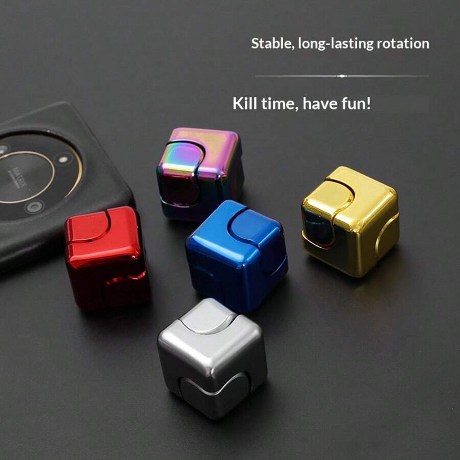 5个锌合金魔方 - 创意魔方设计，EDC减压玩具，优质金属，缓解焦虑
