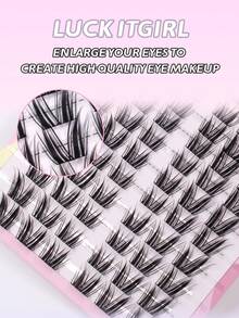 60 قطعة من رموش مستعارة بشكل أجنحة ثعلب مائلة للرضع، ذات ساق شفافة، طبيعية وفوضوية بطراز الساحرات بتجعيد C - C - مشاهدة 6