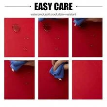 Obstal 210GSM Rectangle Red Tablecloth, Christmas Decorations Table Cloth Waterproof, Table Cover Protector For Holiday Party Use (Rio Red,60 X 102 Inch) - Rojo - Ver 3