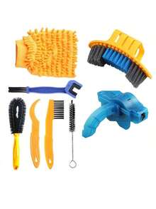 6/8/10 Pieces Bicycle Cleaning Kit, Mountain And Road Bike Chain Cleaner, Maintenance Tool With Large Brush Set, Box Brush, 22.1 Cm Long Durable Cleaning Accessory - Multicolor - View 10
