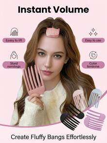 Fluffy Bangs Hair Clip, Unisex, Wind-Styling Comb, Painless Lift Clip, Easily Create Fluffy Casual Hairstyle, Increase Hair Volume, Hair Styling Product, Hair Care, Women's Travel Essential, Bathroom Essential, Hair Accessory, Makeup Tool, Daily Necessity - Multicolor - View 2