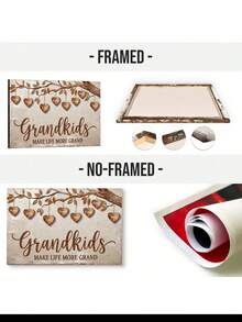 1幅定制帆布墙画，个性化无框或有框海报，温馨室内有框帆布画，适合复活节装饰、婚礼纪念品、母亲节、父亲节礼物、个性化纪念礼品 - 彩色 - 查看 5