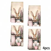 2/4 piezas Toallas de cocina con diseño de huevos de Pascua y conejos, muy absorbentes y decorativas, paños de platos, servilletas, paños decorativos para utensilios, adecuados para decoración festiva, cocina, hornear, regalos de inauguración de casa y limpieza, aptos para cocina, baño, inodoro - Multicolor - Ver 15