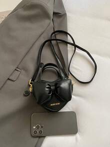 开斋节快乐！新款超酷3D心形包包，可爱蝴蝶结包包，超迷你朋克风手提包，零钱包，晚宴手拿包 - 黑色 - 查看 13