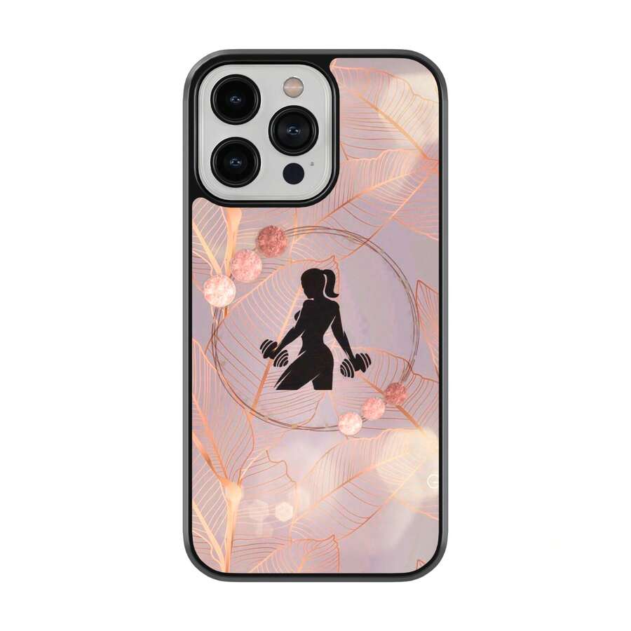 Funda para Celular todos Gym Fitness Mujer Aesthetic Pesas A - Negro - Ver 1