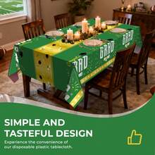 Disposable Plastic Tablecloths With Graduation, Party, Holiday Themes, Waterproof And Oil-Proof For Decoration - Multicolor - View 8