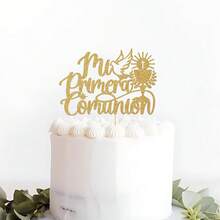 1个/3个/6个金色十字架洗礼圣餐蛋糕装饰，适用于婴儿派对、生日、洗礼派对蛋糕和甜点装饰 - 多色 - 查看 10