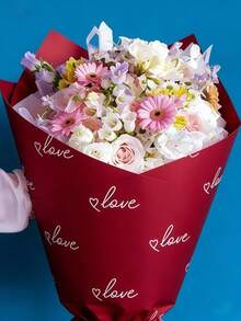 20 Tờ Giấy Gói Quà Hoa, Giấy Gói Quà Hoa Hình Trái Tim Ngày Valentine, Giấy Gói Quà Hoa Trang Trí Hình Trái Tim và Chữ "Tình Yêu" Lãng Mạn, Giấy Gói Quà Hoa, Giấy Gói Quà Hoa Chống Thấm Nước, Giấy Gói Quà Kiểu Châu Âu, Giấy Gói Quà Dày Chống Thấm Nước, Giấy Gói Bó Hoa, Thích Hợp Cho: Tự Làm Quà Tặng Thủ Công, Gói Hoa và Vật Dụng Trang Trí Hoa. - Màu hồng trong suốt - Xem 15