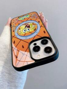 SPONGEBOB 1个亚克力卡通格子海绵宝宝花朵字母图案全包防震手机壳，兼容苹果17/16/15/14/13/12/11 Pro Max及其他型号 - 彩色 - 查看 5