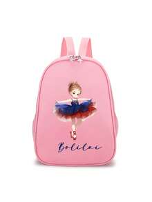 One Piece Cartoon Pink Ballet Coffee Print Backpack With Ballet And Cappuccino Design - Adjustable Straps, Commuter, Travel Backpack - Cute Casual Day Backpack With 2d Flat Print, Lightweight Backpack, Sturdy Construction, Fabric, 2d Flat, Perfect Gift For Ballet And Coffee Lovers, Ballet Gifts. - Multicolor - View 16