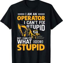 Camiseta divertida de operador de maquinaria pesada - Negro-4 - Ver 1