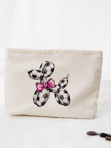 可爱足球和狗狗造型拉链旅行化妆包，便携式化妆包，适合日常使用和旅行，男女通用，可作化妆品收纳包、洗漱包、化妆袋、洗漱旅行包、度假必备品，也是送给女性的旅行礼物。 - 彩色 - 查看 5