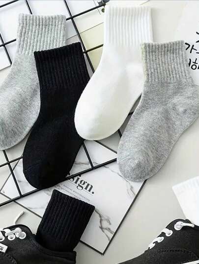 Kit 12 Pares Meia Cano Longo Escolar Casual Algodão Conforto Moda Infantil Menino e Menina