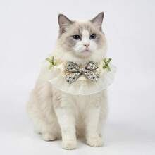 Cute Bowknot Princess Lolita Pet Bib Retro Pastoral Style Dog Bandana Collar Scarf - Multicolor - View 3