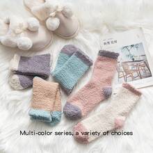 Bella Fluffy Socks Women''s Thick Sock Comfort Stokin Confinement Mengandung Berpantang CLG8 - Màu xanh da trời - Xem 4
