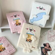 1pc A5 Cartoon Seal Plush Loose-Leaf Photo Album, 4-Slot Star Collection Card Holder, Instant Camera Card Album, Anime Card Organizer - Plush Photo Album - View 4