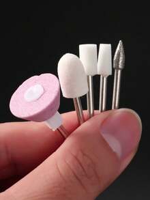 5件套美甲钻头迷你磨头，适用于亚克力指甲、死皮、卸甲、电动打磨、凝胶指甲、美甲、抛光和去除死皮、抛光和修整指甲 - 彩色 - 查看 4