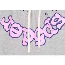 Sp5der Waist Elastic Casual Workout Athletic Gym Summer Y2k Shorts - 淺灰色 - 查看 5