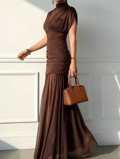 conciso Wrap Shawl Women's Double Layer Tulle Sleeveless Long Dress Beach Spring Summer Wedding Romantic Parties Formal Gatherings Bridesmaid Tea Party New Year Valentine's Day Birthday