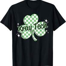 Camiseta retro de trébol para el Día de San Patricio con diseño de radiólogo y técnico de rayos X - Negro 5 - Ver 1