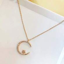 1pc Star & Moon Element Fashion Pendant Necklace, Classic Choker Necklace For Women - Necklace - View 9