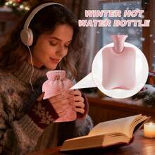1pc Cute Plush Hot Water Bottle, Can Be Used To Warm Stomach And Hands, Suitable For Female Students To Warm Their Stomach (Fill With Water Upon Payment) - Hot Water Bottle - View 3