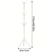 1pc High-Quality 6-Hook Coat Rack, Nordic Style Floor Standing Coat Rack, Quick Assembly, Minimalist Design, Thick Steel Pipe, Durable, Portable & Practical, Suitable For Bedroom, Living Room Storage, Hallway Tool Organization And Clothing Management. Can Store Hats, Scarves, Clothes And Other Items, Making The Room Cleaner And Tidier. - Multicolor - View 3