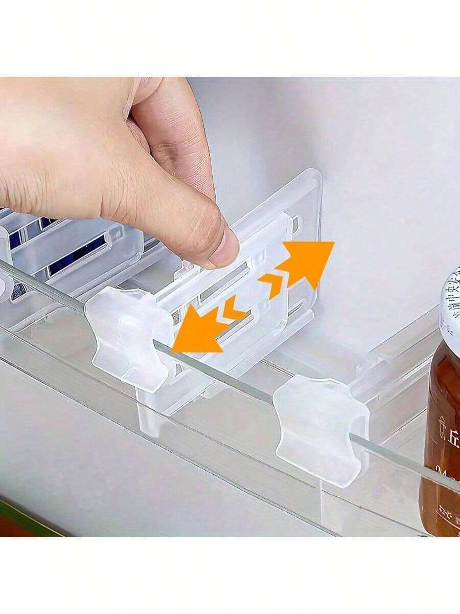 10个可调节冰箱隔板，可分隔1/5/10/20件物品，适用于饮料和酱料，可扩展冰箱搁架整理器，侧门储物空间，最大限度地利用冷冻室存储空间，保持物品整齐有序。 - 彩色 - 查看 1