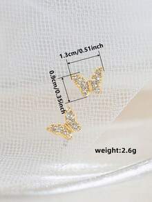 1 Pair Teen Elegant Cubic Zirconia Stud Earrings For Girls Gifts For Daily Decoration For Party Jewelry Birthday Gift - 4# - View 6