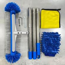一套游泳池清洁刷，17英寸游泳池刷套装，带圆头和球形刷头的地板苔藓和地衣清洁刷，蓝绿色 - 彩色 - 查看 5