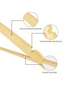 Percha de ropa de madera, perchas estándar  para una organización que ahorra espacio,   ideales para vestidos, abrigos y trajes Perfectas para renovar el armario, Ganchos Multiusos para Camisas, Blusas, Pantalones, Vestidos, Uniformes o Prendas Ligeras,ideales para vestidos, abrigos y trajes Perfectas para renovar el armario - Beis - Ver 10