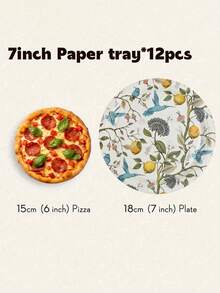 7inch 9inch Disposable Paper Party Plates, 6-48 Servings, 12pcs/Set 24pcs/Set 48pcs/Set, Daffodil Pattern, Birthday Supplies, Picnic Supplies, Camping Supplies, Wedding Supplies, Company Team Building Supplies, Party Gathering Plates, Disposable Party Tableware - 彩色 - 查看 3