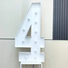 73cm High LED Digital Light, Suitable For Birthday, Wedding, Graduation Party Decoration, Ideal For Photography, Luminous Party Accessory - White - View 18
