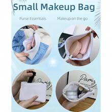 4.5 X 6.5 Clutch Stadium Approved, Leather Coin Purse For Women Wristlet Money Pouches For Cash Car Change With Zipper Lipstick Holder, Extra Small Makeup Bag For Purse Organizer Insert, White - White - 查看 5
