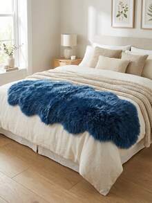 1 件装可水洗仿毛皮地毯，宝石蓝 - 柔软蓬松的地毯，适用于卧室、客厅，适合冬季使用，绒面底，是女性家居装饰的理想之选，可用作卧室地毯、梳妆台地毯、保暖地毯、客厅地毯、餐厅地毯，可水洗，仿毛皮材质，亲肤柔软，四季皆宜，个性化家居装饰，时尚家居，新年礼物，庆祝活动，派对用品，新年装饰 - 寶藍色 - 查看 5