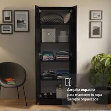 Ropero Organizador y Zapatera Madesa Con 2 Puertas Negro - Negro - Ver 4