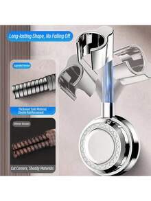 1个可调节淋浴喷头支架 - 真空吸盘式淋浴支架，无需钻孔的通用淋浴喷头安装支架，适用于浴室 - 均碼 - 查看 9