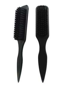 2支装顺滑马尾发梳尖尾发梳豹纹时尚元素胡须梳柔软野猪鬃毛造型边缘控制梳，顺滑蓬松发梳，男女皆宜 - 彩色 - 查看 14