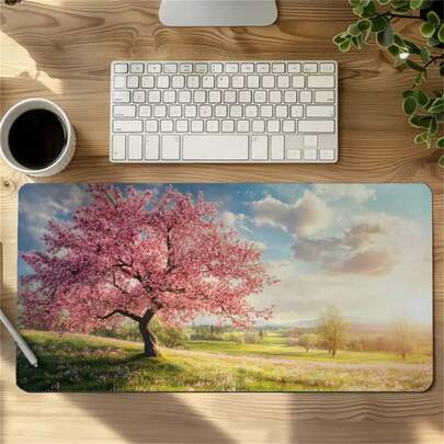1 Tấm lót bàn hình hoa anh đào, Tấm lót bàn mùa xuân, Tấm lót chuột thẩm mỹ, Tấm lót chuột cỡ lớn, Thảm chơi TCG, Quà tặng game thủ, Tấm lót bàn dễ thương - Tấm lót chuột chơi game, Tấm lót bàn chống trượt cho máy tính xách tay, bàn phím, Trang trí văn phòng