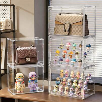 Clear Acrylic Display Case For Collectibles - Stackable Dustproof Organizer For Action Figures, Toys - Ideal Storage For Collectors